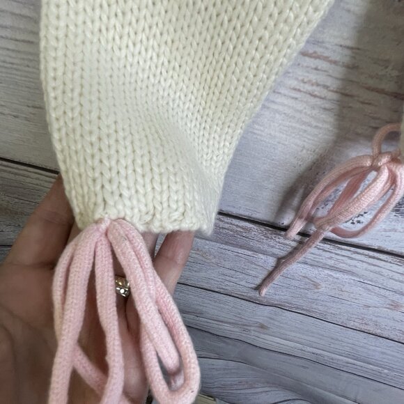 Forever‎ 21 Cream Knit Sweater Size M Bows Long Sleeve Fairy Coquette Whimsical - Picture 8 of 16